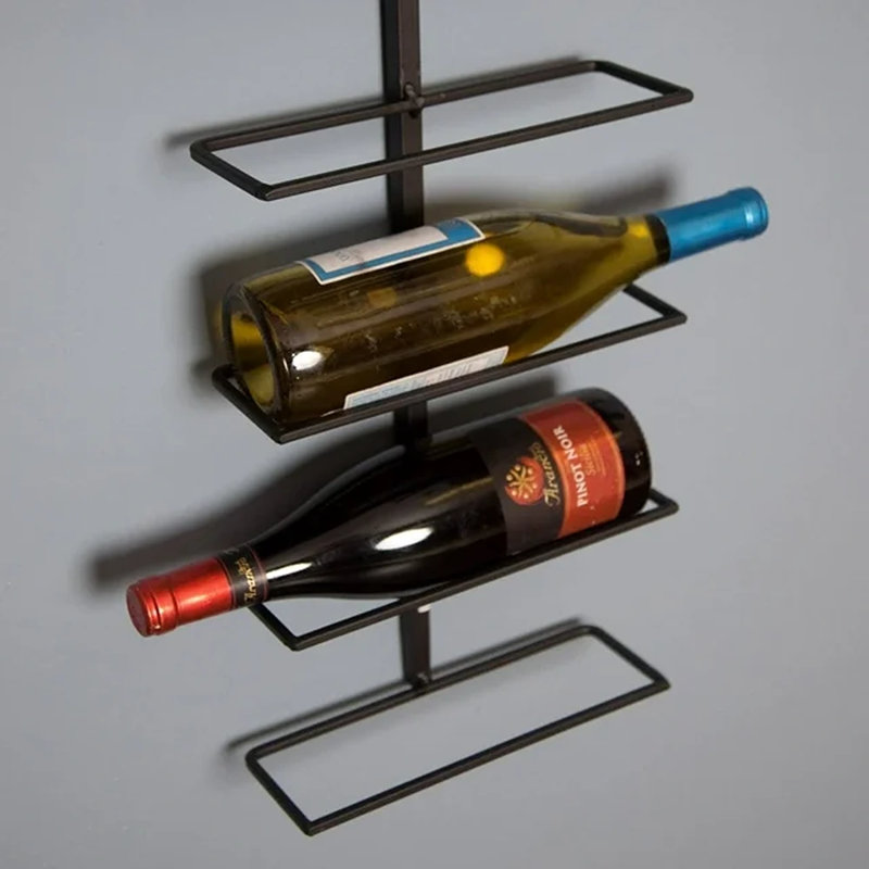 Ivy Bronx Chetek Wall Mounted Wine Bottle Rack in Black & Reviews Wayfair